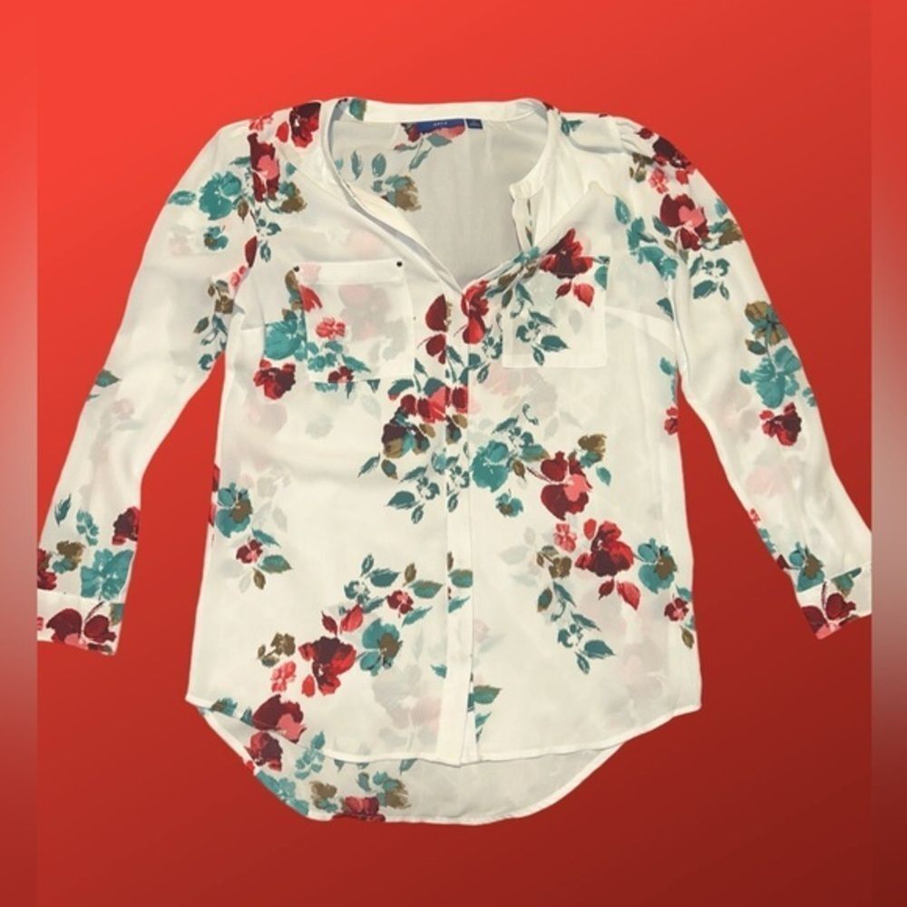 NWT APT 9 sz XL floral button up blouse